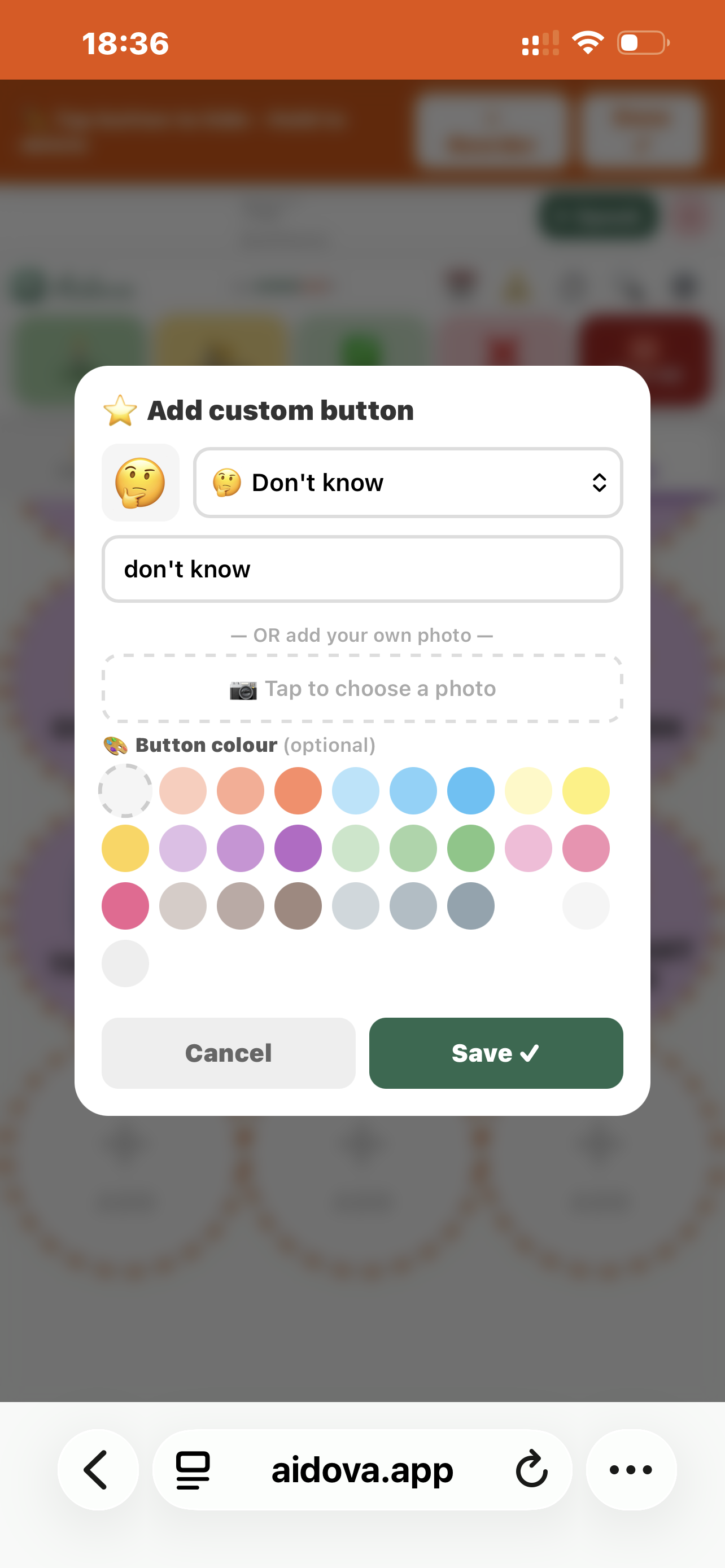 Add a custom button with your own photo or emoji